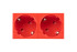 Розетка Filum FL-PWS-2P-RD 2х2К+З нем.стд., 45х90 мм (mosaic), 4 модуля, красная Розетка Filum FL-PWS-2P-RD 2х2К+З нем.стд., 45х90 мм (mosaic), 4 модуля, красная