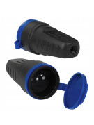 Розетка Filum FL-CS-EU-IP44-BL 2P+PE 16A 250В IP44 переносная, с защитной крышкой синего цвета