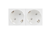 Розетка Filum FL-PWS-2P-WH/3 2х2К+З нем.стд., 45х90мм (mosaic), 4 модуля, белая, 3 шт в компл.