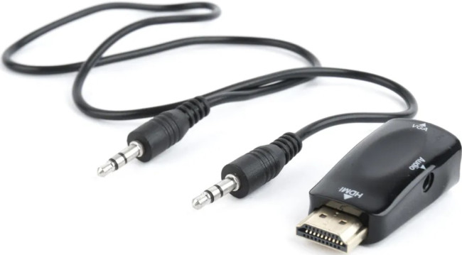 Адаптер Filum FL-A-HM-VGAF-mjack-1, разъемы: HDMI A male-VGA female-mini jack female, пакет Адаптер Filum FL-A-HM-VGAF-mjack-1, разъемы: HDMI A male-VGA female-mini jack female, пакет