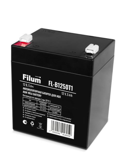 Батарея для ИБП Filum FL-B1250T1 AGM VRLA 12 В, 5 Ач, (ШхВхГ) 90х106х70 мм, с клеммой Т1