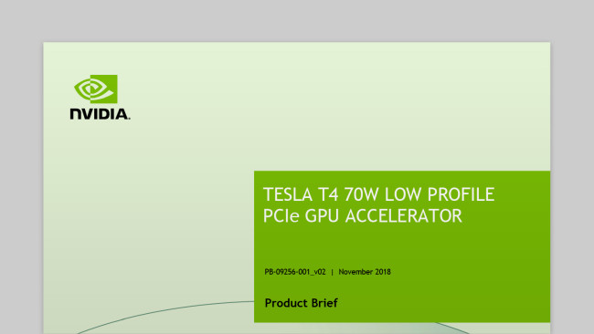 Видеокарта NVIDIA Tesla T4 16GB GDDR6 Видеокарта NVIDIA Tesla T4 16GB GDDR6