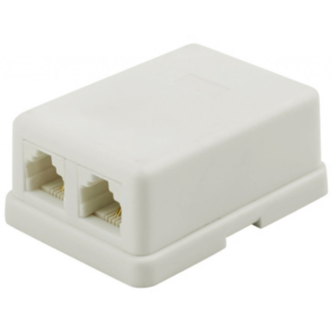 Телефонная розетка настенная Filum FL-TA-SOCKET-2 2 х RJ-11/6p4c, белый