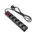 Сетевой фильтр Filum FL-SP3-5-1.8M-BL черный, 2200 Вт., 5 розеток, шнур 1.8 м.