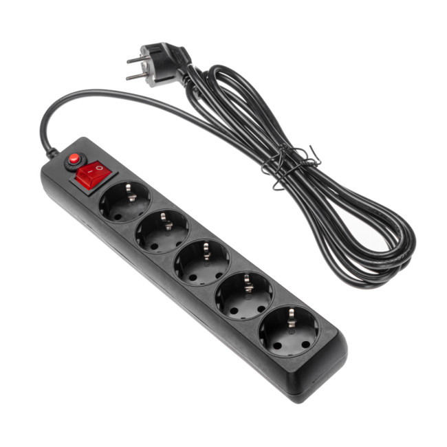 Сетевой фильтр Filum FL-SP3-5-5M-BL черный, 2200 Вт., 5 розеток, шнур 5 м. Сетевой фильтр Filum FL-SP3-5-5M-BL черный, 2200 Вт., 5 розеток, шнур 5 м.