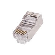 Коннектор Filum FL-PG-SH5E-LT Сat 5e, STP, RJ45(8p8c), 6мкд, универсальный, для одножильного и многожильного кабеля, 100 шт