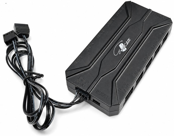 Разветвитель Eurocase EU-HUB9 ARGB PWM (4 ПИН) HUB для вентиляторов, кулеров, 9 шт, с пультом управления, для скрытого монтажа
