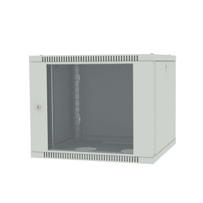 Шкаф настенный 19", 7U Filum FL-SO-0754GW-GY Soho, 520x400, стеклянная дверь, серый