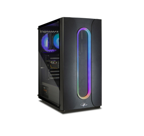 Корпус ATX Eurocase A10 без БП, ARGB сдвоен., 315мм в/к, 2 пыл. фильтра, черный