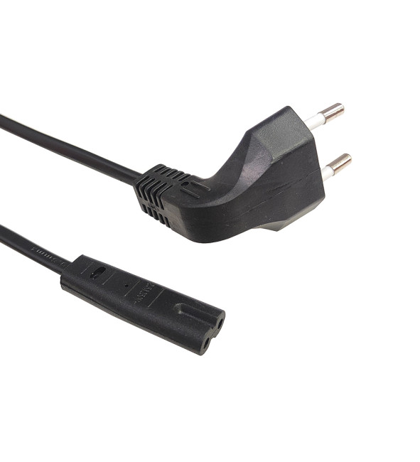 Кабель питания Filum FL-PC2.5-EUA-C7-3M CEE 7/16 угловая -С13, 2х0.5, 220В, 2.5A, чёрный, 3м