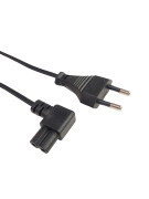 Кабель питания Filum FL-PC2.5-EU-C7A-3M CEE 7/16 - С7 угловая, 2х0.5, 220В, 2.5A, чёрный, 3м
