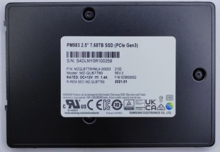 Твердотельный накопитель Samsung PM983 Enterprise 7.68TB/2.5/U.2/NVMe/PCIe Gen3