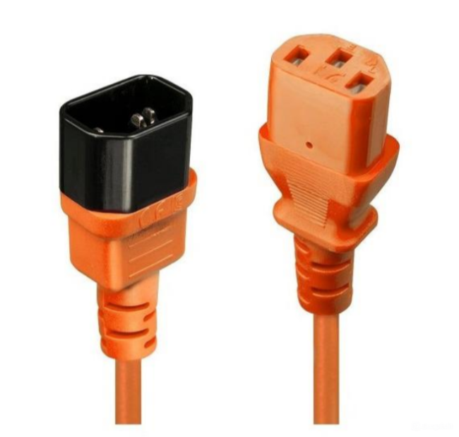 Кабель питания Filum FL-PC-C13/C14-C1-0.5-OR ПВС-АП 3x1.0 С13 - C14, 220/250В, 10А, оранжевый, 0.5м