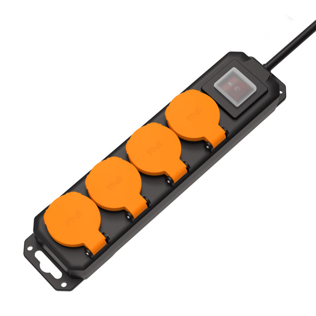 Удлинитель силовой Filum FL-PEC-4SCH-SW-IP44 с выключателем, IP44, 4 розетки Schuko с кабелем 3х1.5 длиной 1.5 м
