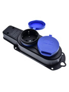 Колодка удлинителя Filum FL-SB-2EU-IP44-BL 2-х местная 2P+PE 16A 250В IP44 с защитной крышкой синего цвета