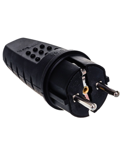 Вилка Filum FL-PLUG-EU-IP44-BK 2P+PE 16A 250В IP44 переносная, чёрная Вилка Filum FL-PLUG-EU-IP44-BK 2P+PE 16A 250В IP44 переносная, чёрная