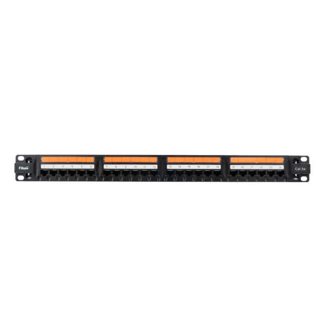 Патч-панель Filum FL-PP-5E24U1 19", 1U, Cat 5e, 24 порта RJ45 (8p8c), неэкранированная, Dual IDC (110/KRONE) Патч-панель Filum FL-PP-5E24U1 19", 1U, Cat 5e, 24 порта RJ45 (8p8c), неэкранированная, Dual IDC (110/KRONE)