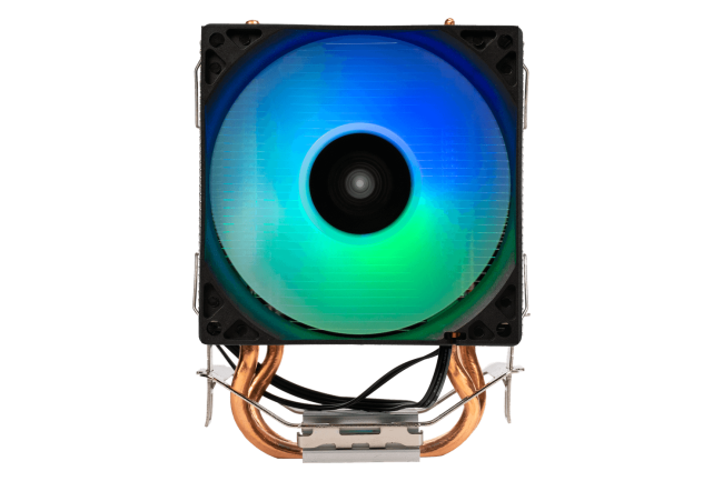 Кулер Eurocase 2P90 ARGB LGA115X/1366/1200/2011/2066/1700/AM3/AM4 (90mm fan, 1800rpm, 65Вт, 28CFM, 26.5dBA, 3-pin) with retail box