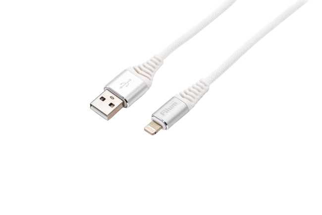 Кабель интерфейсный USB 2.0 Filum FL-CPro-U2-AM-LM-1M-W1 1 м., белый, 2 А, разъемы: USB A male - Lightning male, пакет.
