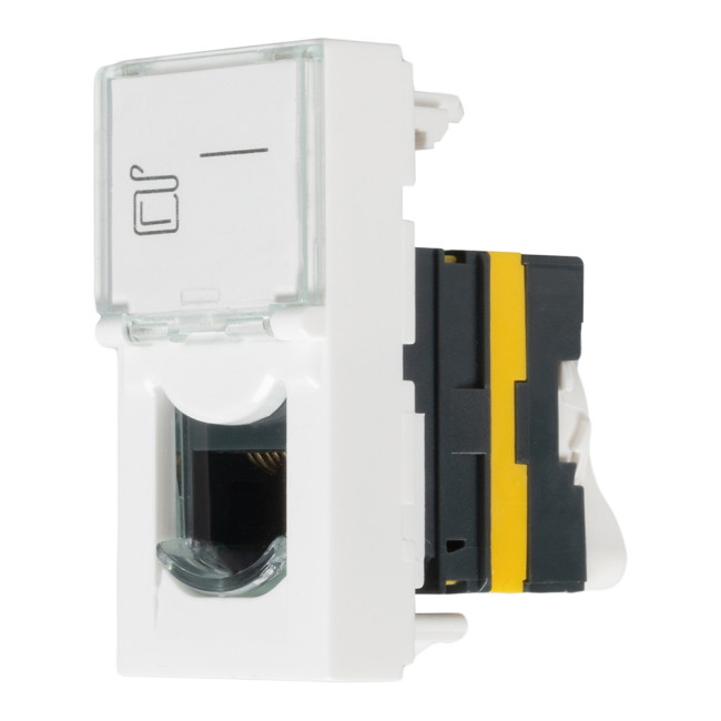 Компьютерная розетка Filum FL-FP112-C6A RJ45, UTP, CAT6A, 45х22,5 мм (mosaic), toolles, белая Компьютерная розетка Filum FL-FP112-C6A RJ45, UTP, CAT6A, 45х22,5 мм (mosaic), toolles, белая