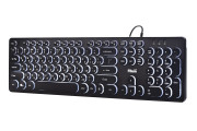 Клавиатура Filum FL-KB30-BK USB 104 кл., проводная, низкопрофильная, мембранная, LED, черная, с подсветкой 3 уровня, круглые клавиши, Windows XP/Vista Клавиатура Filum FL-KB30-BK USB 104 кл., проводная, низкопрофильная, мембранная, LED, черная, с подсветкой 3 уровня, круглые клавиши, Windows XP/Vista