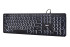 Клавиатура Filum FL-KB30-BK USB 104 кл., проводная, низкопрофильная, мембранная, LED, черная, с подсветкой 3 уровня, круглые клавиши, Windows XP/Vista