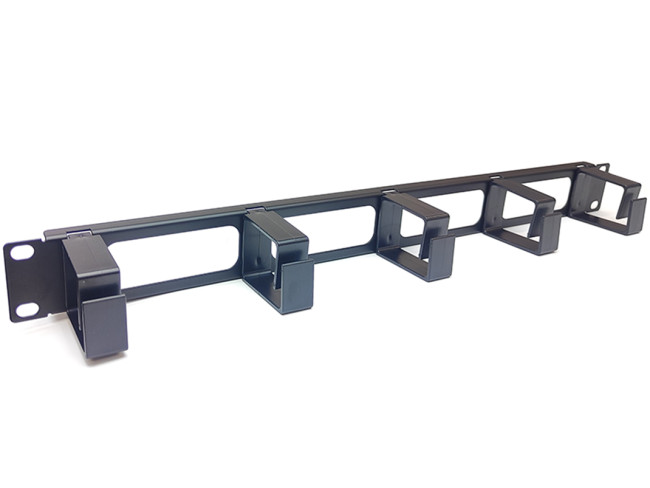 Кабельный организатор Filum FL-CM-1U-PL-BK 19", 1U, горизонтальный, с пластиковыми кольцами, 53 мм, черный