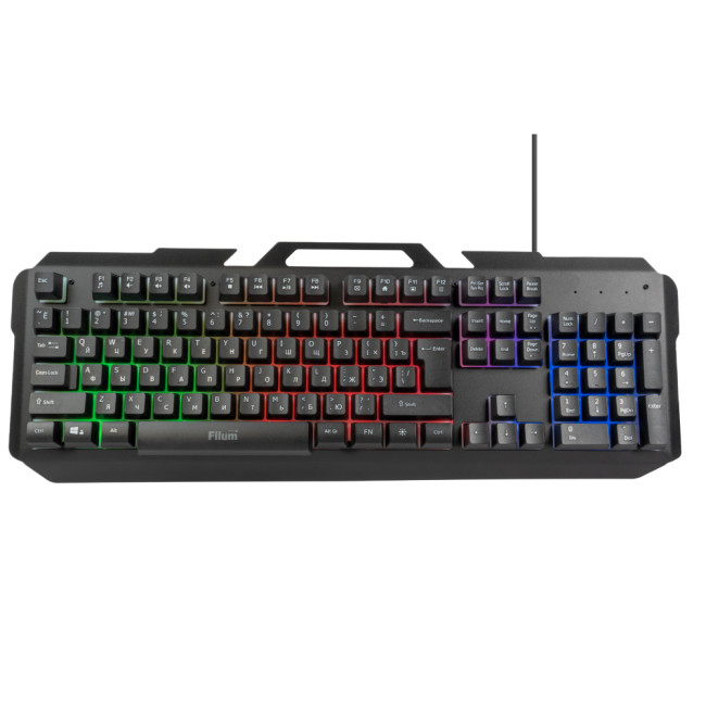 Клавиатура Filum FL-GKB05-BK-L USB., проводная, мембранная, подсветка клавиш, черная, Windows XP/Vista/7/8/10, MacOS Дл. провода: 1,5м Клавиатура Filum FL-GKB05-BK-L USB., проводная, мембранная, подсветка клавиш, черная, Windows XP/Vista/7/8/10, MacOS Дл. провода: 1,5м