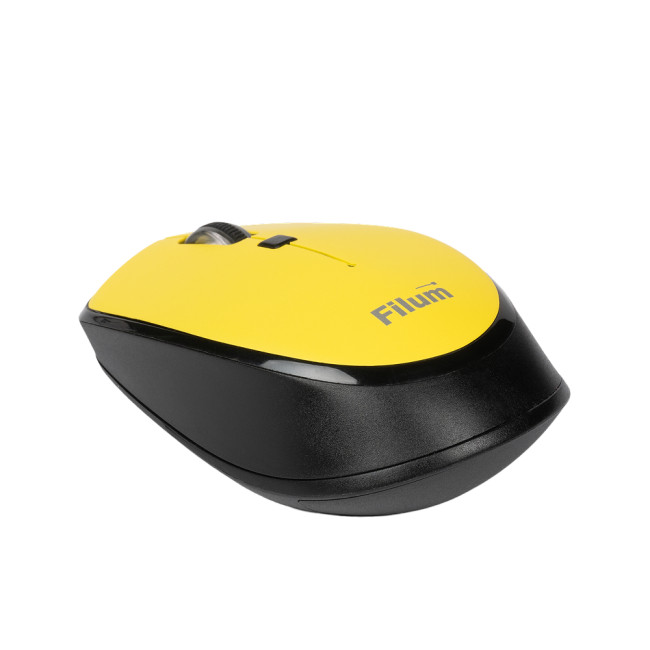 Мышь Wireless Filum FL-MW10-YW оптическая 2.4 ГГц USB 4 кл., DPI: 800/1200/1600, питание АА 1 шт., желтая, Windows XP/Vista/7/8/10, MacOS